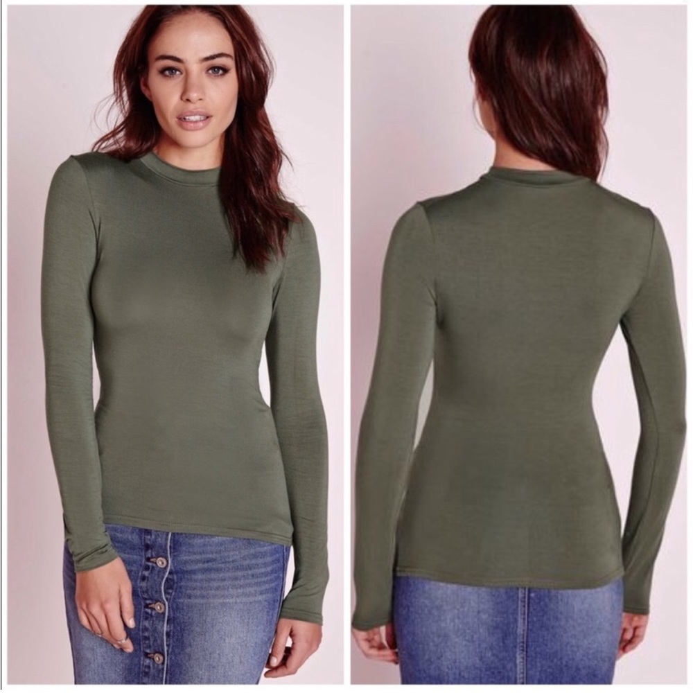 Missguided Green Long Sleeve Tee
